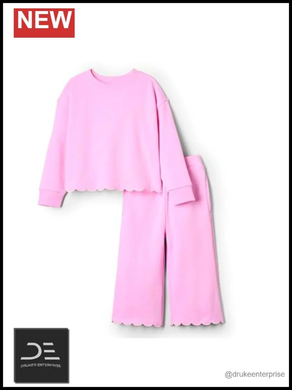 Toddler Girls French Terry Sweatshirt & Pants Set, 2-Piece Loungewear